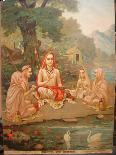 Adi Shankaracharya with his disciples