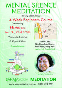 Sahaja Yoga course flyer, May 2013