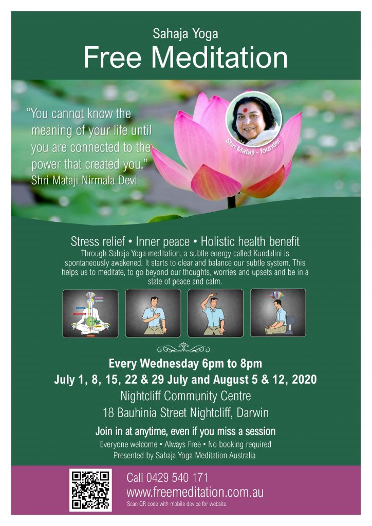 Meditation in Darwin during July & August 2020 – Sahaja Yoga Meditation ...