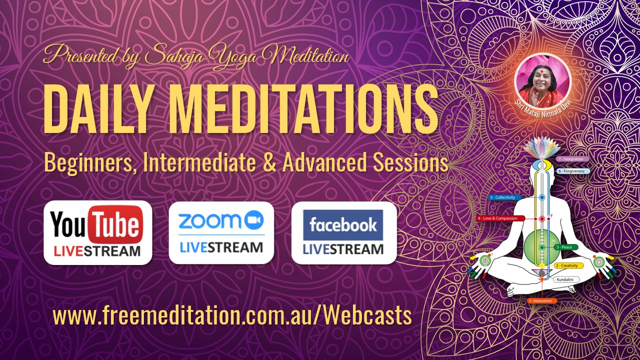 Daily Meditations, Courses & 24/7 Channel Sahaja Yoga Meditation